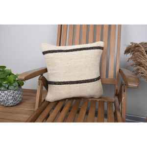 Luxury 16x16 Inch Beige Kilim Patchwork Wool Pillow Vintage <b>Fluffy</b> Woven Throw Pillow for Sofa <b>Bedding</b> Floor Portable Feature - Product Image 1