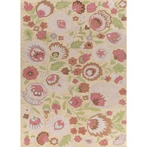 Hacienda Gold 10mm Thick Hand Tufted Polyester <b>Rug</b> Floral <b>Boho</b> Style for Home for Living Room Hallway Bedroom-Tra-15081 - Product Image 1