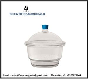 Cubierta de desecador de vidrio de laboratorio de borosilicato de la mejor calidad, perilla de plástico de placa de porcelana para suministros educativos químicos - Product Image 2