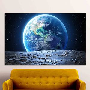 Toile imprimée Terre et Lune : Art mural paysage spatial, TOILE ENVELOPPEE - Product Image 1