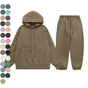 Personalizado para hombre bolsillo Jogging Trajes al por mayor Unisex Fitness Ropa Yoga Mujeres Sudadera con capucha y pantalones casuales Entrenamiento Activewear Set - Product Image 1