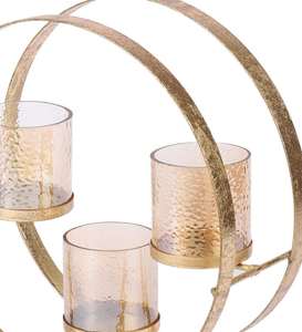 New Arrival Golden Polish 3-Tier round <b>Tea</b> <b>Light</b> Candle Holder with Stand Luxury Unique Design for Weddings and Christmas Gift - Product Image 4