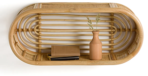 Étagère ovale en rotin fabriquée au Vietnam matériau écologique utilisé pour la décoration de la maison étagère de rangement en gros - Product Image 2