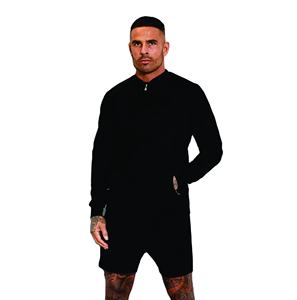 Tissu haut de gamme 70% Polyester 26% Viscose 4% Elasthanne Slim Fit Full Zip Black Mens Signature Knit Bomber - Product Image 2