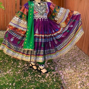 Robes afghanes vintage faites à la main de qualité supérieure pour femmes, couleur violette, style robe, robes afghanes de qualité supérieure - Product Image 1