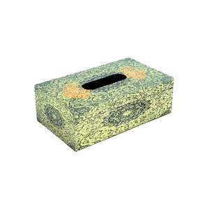 Boîte à mouchoirs en bois fabriquée à la main avec motif floral imprimé - Product Image 3