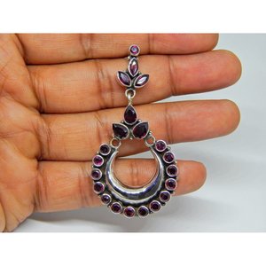 Pendientes de tuerca finos de Plata de Ley 925, piedras preciosas granate facetadas, oro rosa elegante, regalo perfecto para niñas y mujeres, modelo - Product Image 3