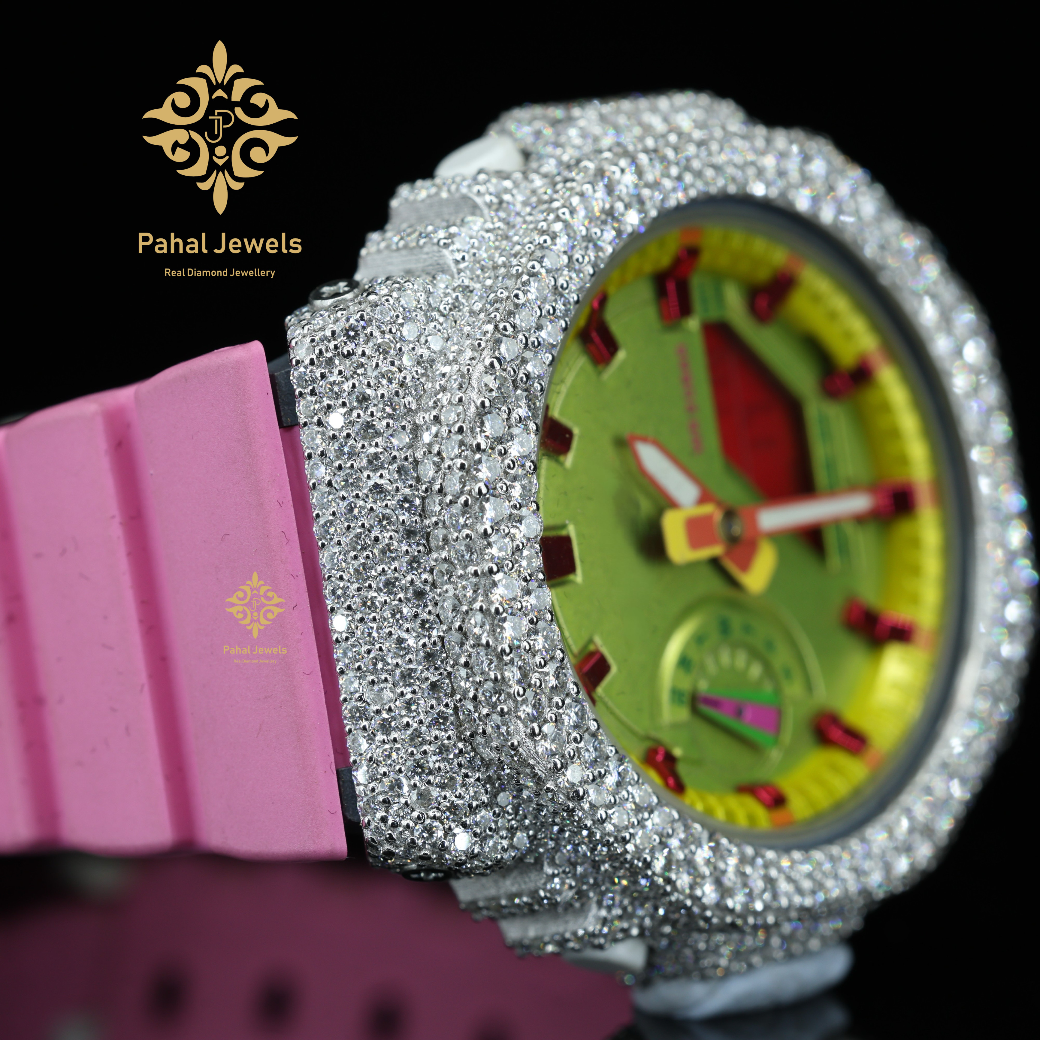 iced out gshock mossinite watch