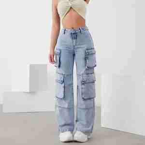 Pantalones vaqueros clásicos de pana media para mujer, cómodos, a la moda, ecológicos para compras de oficina, fines de semana, actividades diarias, diseño lavado - Product Image 6