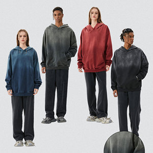 Vente en gros de sweats à capuche pour hommes de haute qualité 420G 100% coton singe lavé French Terry Distressed Retro Street Hoodies pour hommes - Product Image 1