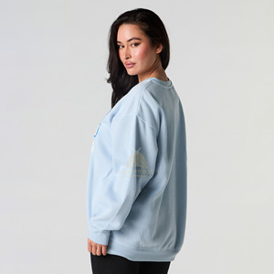 เสื้อกันหนาวผู้หญิง/ผู้ชาย แบบสั่งทำขายส่ง พิมพ์ลายโฟม 3 มิติ ด้านหน้า ผ้าฟลีซคอตตอน 100% หนานุ่ม เป็นมิตรกับสิ่งแวดล้อม แห้งเร็ว ทรงโอเวอร์ไซส์ - Product Image 2