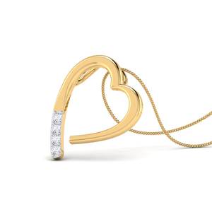 Pendentif en forme de cœur en argent sterling 925 avec diamant de laboratoire de taille brillante ronde Cadeau de fête Bijoux romantiques - Product Image 2