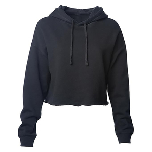 High Quality Women's 100% Cotton Crop <b>Top</b> Hoodies Breathable Streetwear for <b>Winter</b> with Front Logo and Hooded Collar - Product Image 5