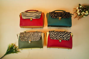 สไตล์ใหม่รีไซเคิลหนังStubbyสลิงกระเป๋าคุณภาพสูงพิมพ์ขนสัตว์หนังกระเป๋าถือหลายสีผู้หญิงไหล่กระเป๋า - Product Image 2