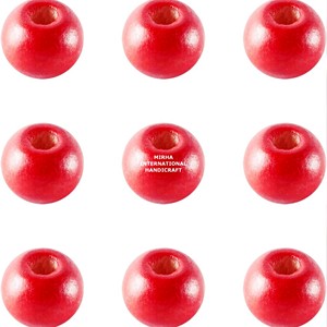 ARTICLE DE LUXE Perles rondes en bois de couleur Grand trou interne Perles en bois colorées personnalisées en forme et taille Livraison rapide depuis l'Inde - Product Image 3