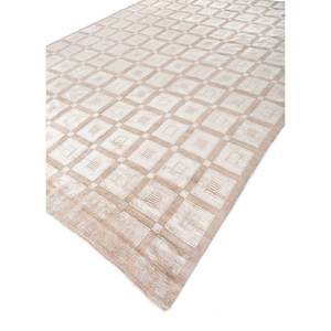 Alfombra Grande de Lana y Seda Anudada a Mano Aalam con Patrón Geométrico para el Hogar, Sala de Estar, Pasillo, Dormitorio - Modelo Pae-6158 - Product Image 2