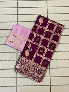 ผ้าส่าหรีขอบผ้าทอลายโดลาผ้าไหมซารีจากนักออกแบบล่าสุด - Product Image 2