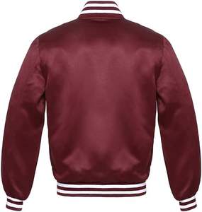 Chaquetas bordadas de satén reversible para hombre personalizadas populares de gran oferta con diseño de texto y números de logotipo - Product Image 6