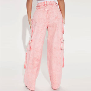 Custom Embroidery Logo <b>Women</b> Streetwear Joggers <b>Cargo</b> <b>Pant</b> Light Weight Cotton Fabric <b>Cargo</b> <b>Pants</b> for <b>Women's</b> OEM Service - Product Image 3