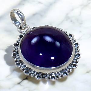 Colgantes y dijes finos de Plata de Ley 925 con piedras preciosas de amatista natural - Product Image 2
