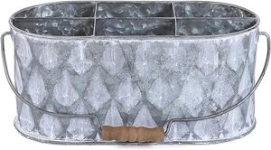 Hot Selling Classic Stylish Galvanized Diamond Pattern Utensil Holder Best Price Handmade Kitchen Ware Flatware Caddy Spoon - Product Image 5