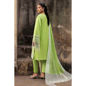 Costume jacquard 3 pièces avec dupatta en dentelle brodée DN-52045, doté d'un motif brodé en relief - Product Image 6