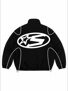 2025 personnalisé hommes Boxy Fit Double couche noir réfléchissant 3MM Baggy surdimensionné français éponge coton sweats à capuche ensemble doublé - Product Image 3