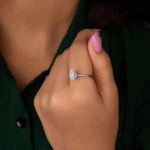 Anillo de compromiso con diamante de corte ovalado alargado de 2,25 quilates Art Deco GRA certificado para ella, hecho a mano hielo triturado blanco/amarillo/oro rosa - Product Image 3