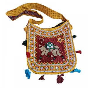 Ladies Fashion Cotton Canvas Designers Embroidered Evening Party Shoulder Handbags camel printed bag - Product Image 1