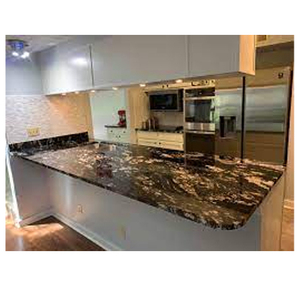 กระเบื้องหินแกรนิตสีดำแบบหมุนวนในทะเลป่าขัดขนาดใหญ่สำหรับการใช้งานพื้นทนทานและสง่างามราคาไม่แพง - Product Image 4