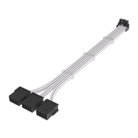 Kabel Ekstensi GPU PCIE 12VHPWR Berlapis Kain, Harga Pabrik, Dapat Disesuaikan -12+4 ke 2x8Pin (6+2) / 3x8Pin (6+2) Konektor Betina