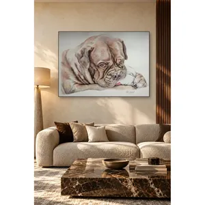 Fida Mastiff repose la tête sur les pattes, dessin imprimé sur toile - Product Image 5
