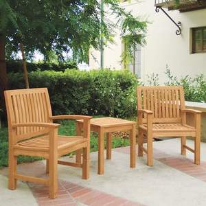 Fauteuil Gavi en teck massif de haute qualité avec finition naturelle pour l'extérieur ou l'intérieur - Product Image 2