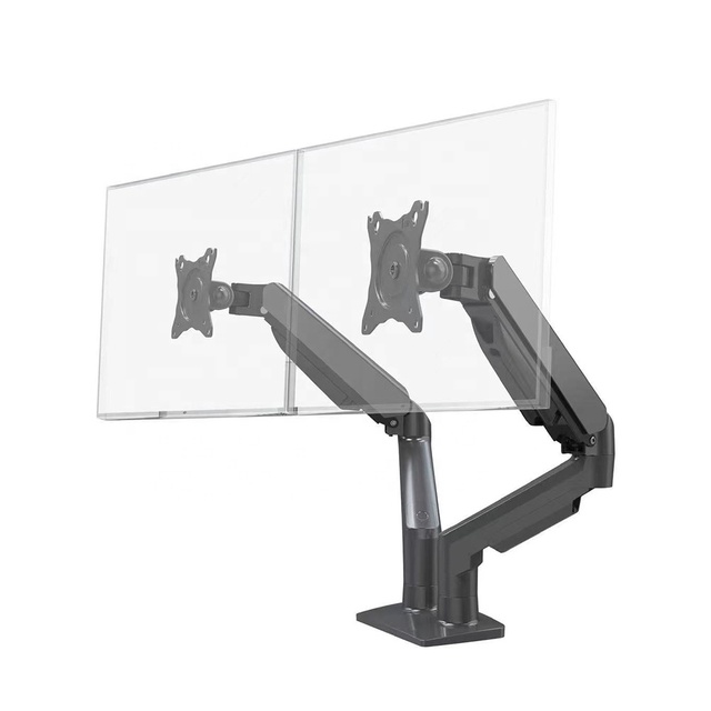OMNI Height-Adjustable Dual Monitor Stand Comfortable Office Work with Gas Spring Mechanism Aluminum Alloy Mount