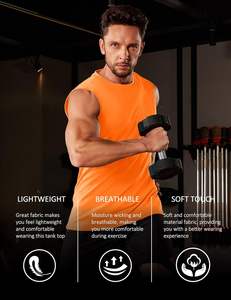 Débardeur léger en coton pour homme, respirant, pour la salle de sport, entraînement, tricoté, décontracté, sans manches, pour l'été - Product Image 3