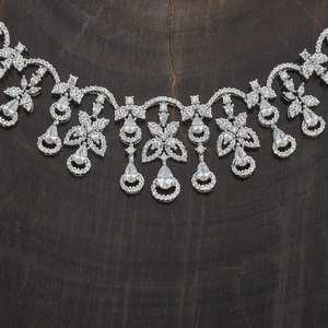 Zircon Necklace 178330 Elegant <b>Wedding</b> <b>Accessory</b> with Dazzling Zircon Stones - Product Image 3