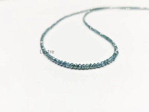 ลูกปัดเพชรบลูไดมอนด์ทรงรอนเดลล์เจียระไน 100% ธรรมชาติ เกรด AAA ขนาด 15 นิ้ว |   สร้อยพลอยพรีเมียม |   ได้รับการรับรองจากบุคคลที่สาม | - Product Image 3