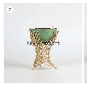 Conception artisanale de feuille de laiton en métal support Bakhoor bol de style multicolore brûleur d'encens - Product Image 1