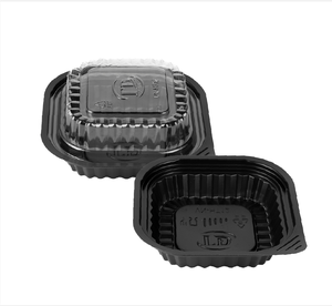 4 Compartment Disposable Plastic Food <b>Container</b> with Lid Black Takeaway Lunch Box Meal Prep Food <b>Storage</b> <b>Container</b> - Product Image 5