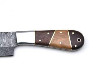 มีดดามัสกัสเหล็กเอาชีวิตรอดกลางแจ้งทำด้วยมือมีดล่าสัตว์สไตล์คาวบอยพร้อมปลอกหนัง - Product Image 3