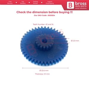 Engranaje de Repuesto para Velocímetro y Odómetro VDO BGE654, 43x16 Dientes - Product Image 5