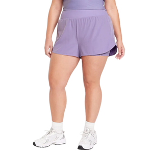 Short de course 2-en-1 pour femmes de haute qualité avec entrejambe de 2 pouces Lecra 240 Gsm tissu imperméable respirant poche attachée coupe ample - Product Image 5