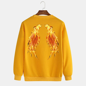 High Quality Cotton French Terry Men's Oversize Crew Neck Sweatshirt Breathable <b>Thick</b> <b>Fleece</b> Embroidered Custom Silk Screen - Product Image 3