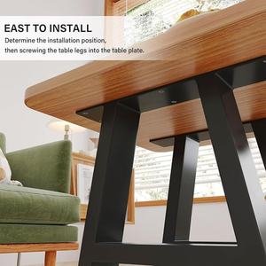 Vinahardware Table de salle à manger rectangulaire moderne et pieds de table basse en acier moulé industriel contemporain pour appartement ou hôtel - Product Image 4