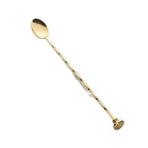 Fancy Golden Plated Flower Handle <b>Cocktail</b> Stirrer <b>Mixing</b> Spoons <b>Set</b> 4 Pieces Hotel Party Barware Tools Made of Durable Metal - Product Image 6
