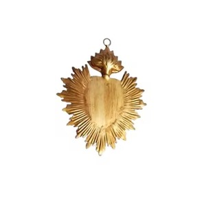 Oro antiguo acabado Metal Sagrado corazón colgante Milagros Sagrado corazón para pared decorativo católico regalo y decoración - Product Image 6