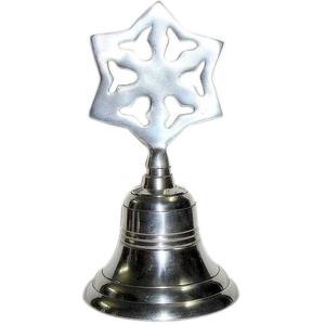 Campana de mano de Metal hecha a mano, campana colgante de pared, niquelado, artículo decorativo para el hogar, artesanía india, producto superior de alta calidad - Product Image 4