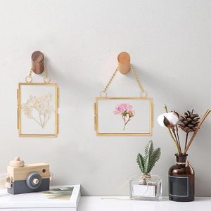 Small Rectangular Glass And Brass Decorative Hanging Frame Made Form High Quality Glass& Brass Top Selling Frame For Export - Product Image 5