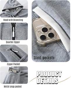 Sweat-shirts de pêche décontractés pour hommes de qualité supérieure, légers, à fermeture éclair, avec poches, pour la pêche en plein air - Product Image 6