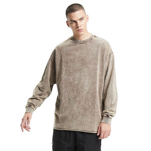 Productos de tela de la mejor calidad Sudaderas de lavado con agua Recién llegado Sudaderas de lavado con agua de algodón mezclado básico de buena calidad para hombres - Product Image 1